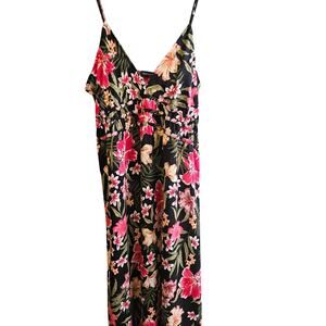 Floral print sundress Size 3X boho festive bold tropical bohemian dress
